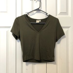 Green crop top